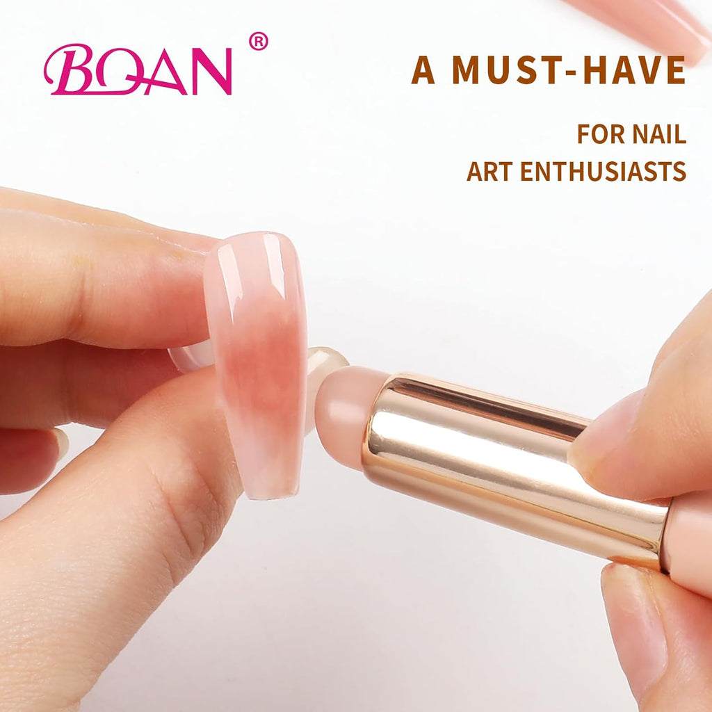 3Pcs Silicone Nail Tools, Pink Nail Art Brushes for Ombre Nail, Chrome Nail, French Nail, Soft Silicone Nail Stamping Manicure Tool