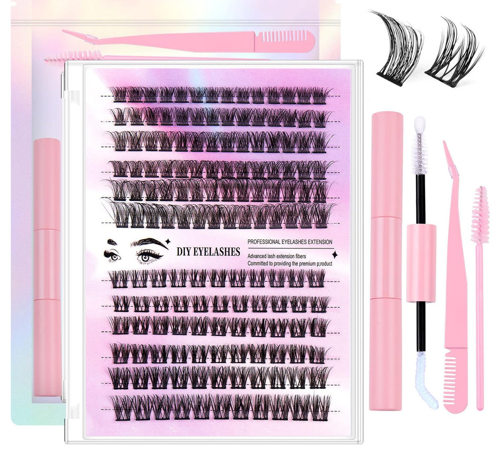 False Eyelash Set - Natural Volume (Black Tool, 30D+40D 150 Sets) (Pink)
