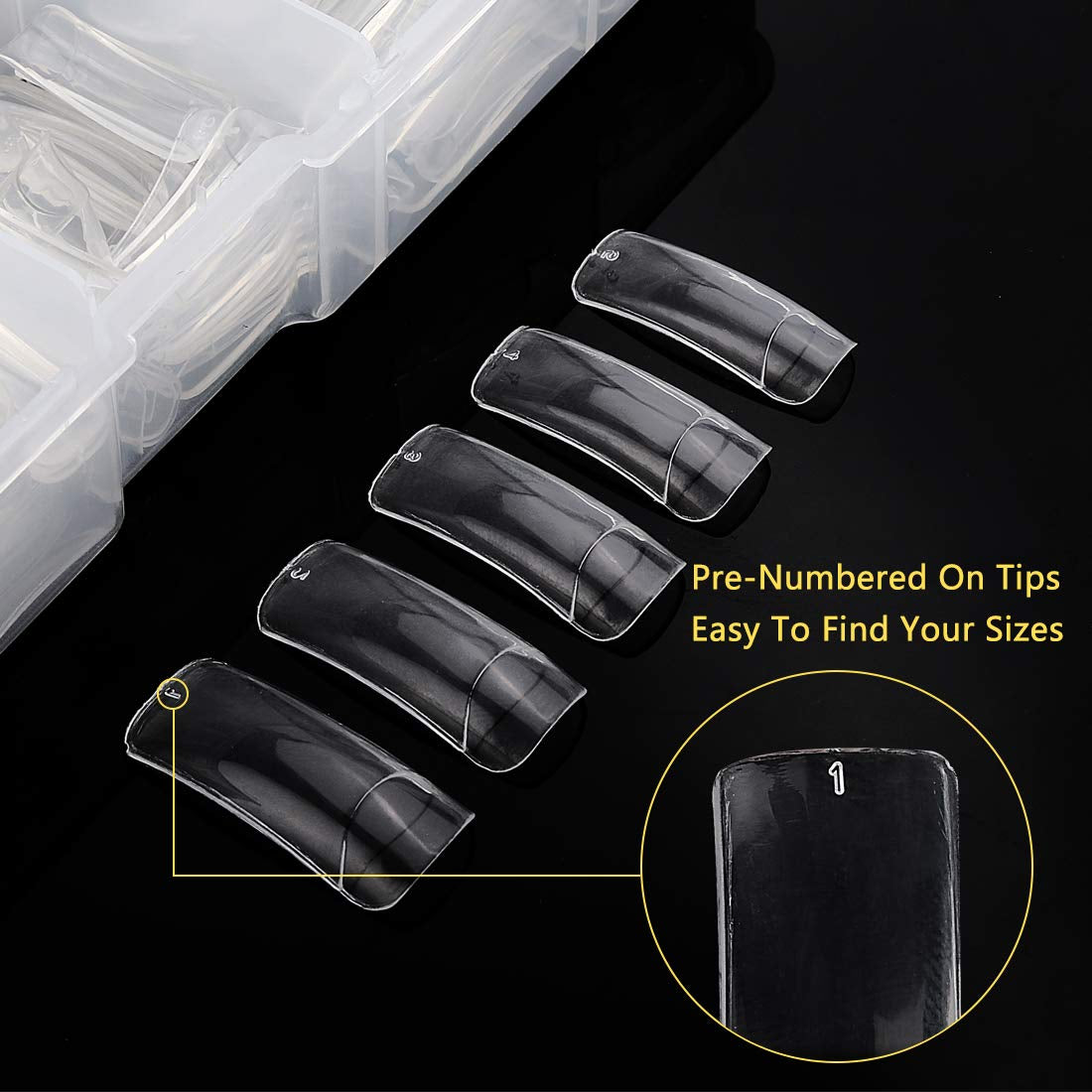 1000PCS Square Nail Tips for Acrylic Nails Professional, Fake Clear Natural Acrylic Short Square French Artificial False Tips Half Cover for Manicure Salon Home