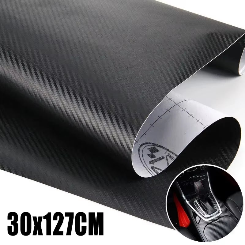 30X127Cm Car 3D Carbon Fiber Roll Film Stickers DIY Vinyl Film Auto Interior Styling Carbon Fiber Decorative Decals