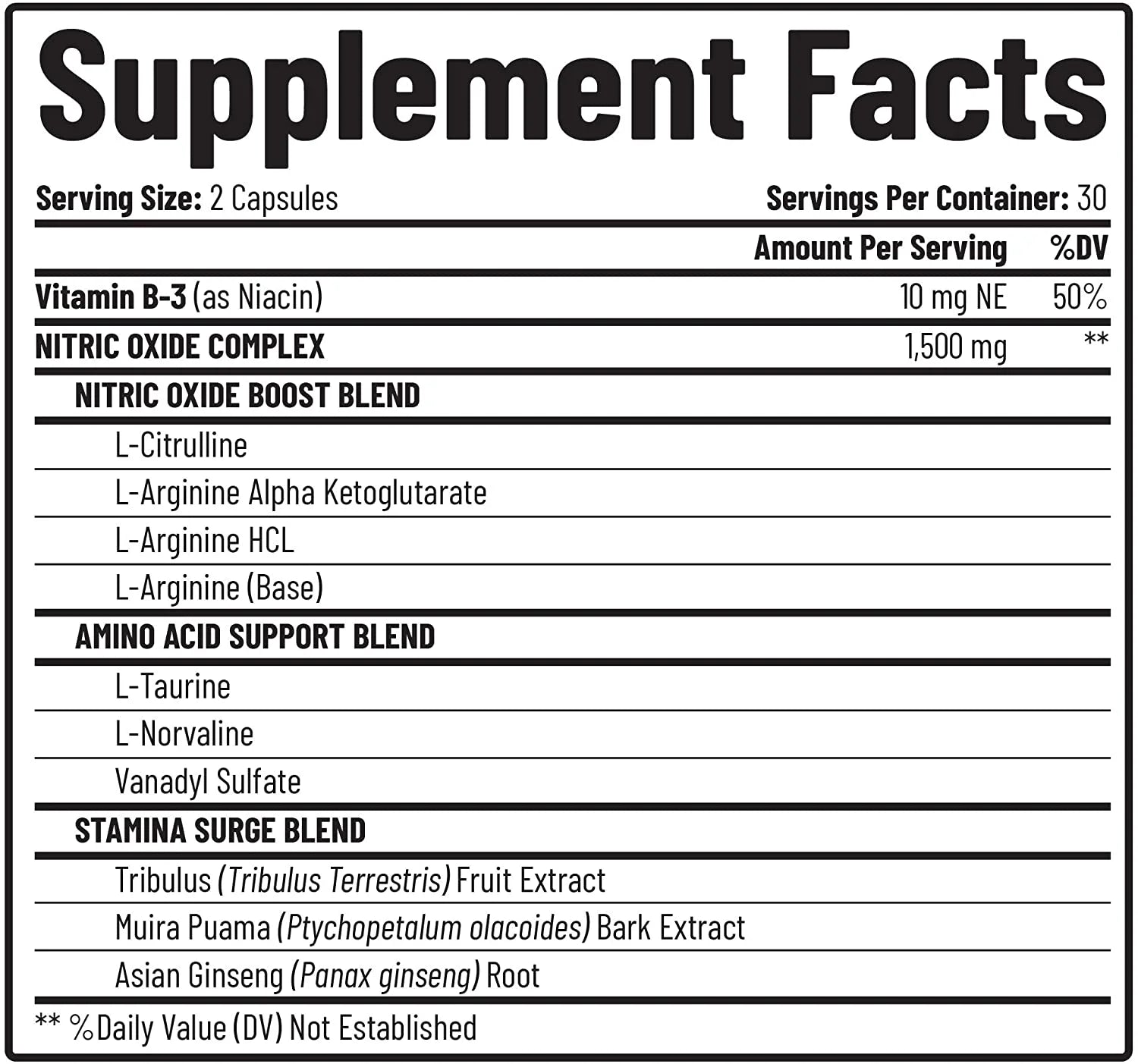 Nitric Oxide Booster - Growth & Building Powder, 90 Days Supply