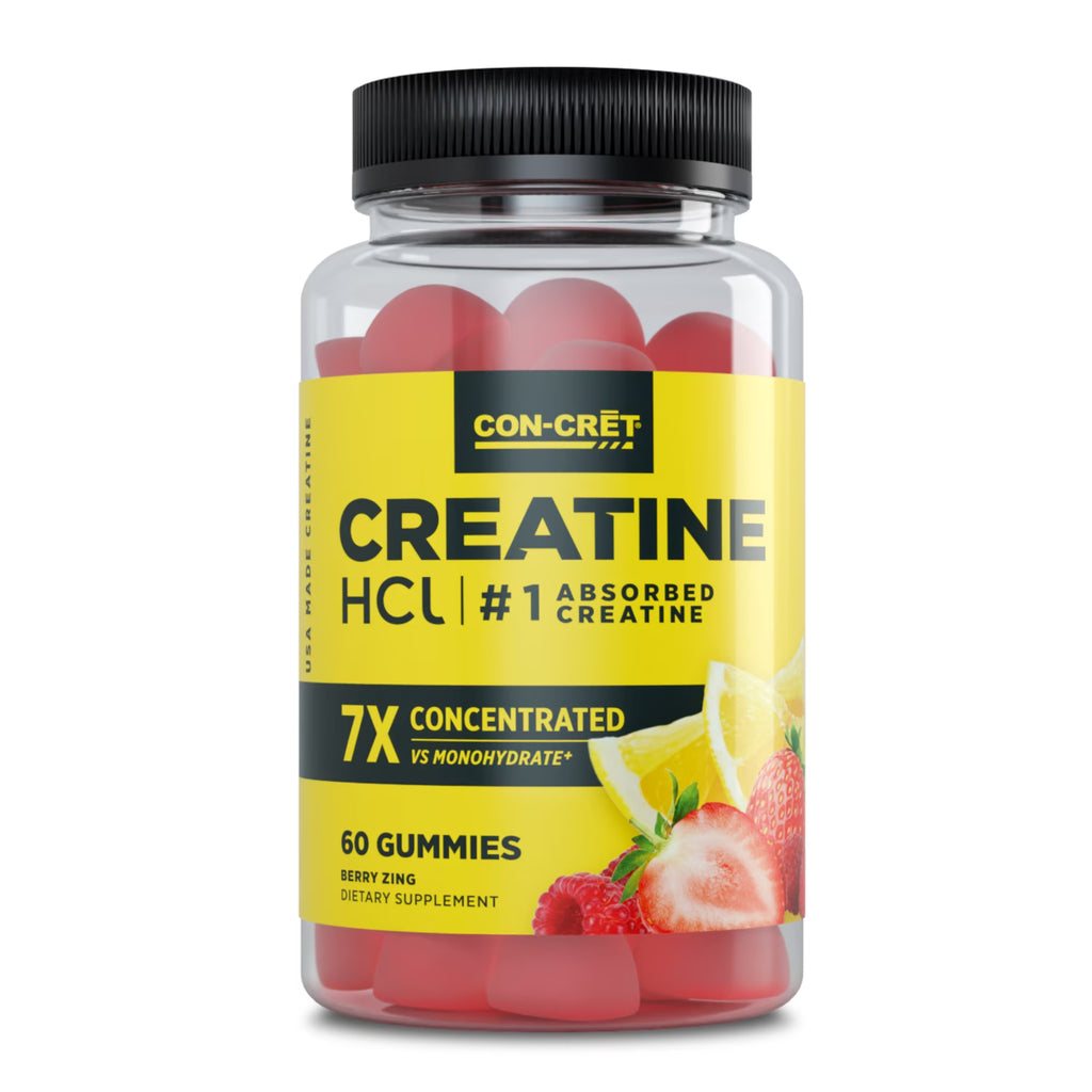 Creatine Hcl Gummies, Sour Berry Zing Flavor, Supports Muscle & Brain Health, 60 Count