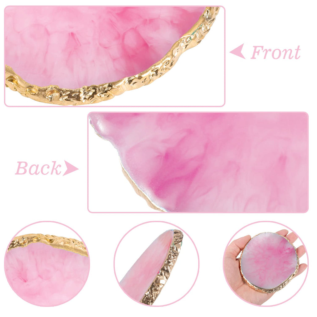 6 Pcs in 1 Set Resin Nail Art Palette with 5 Nail Brushes, Nail Design Tools Nail Polish Mixing Palette Double-Ended Dotting Pen for Nail Art