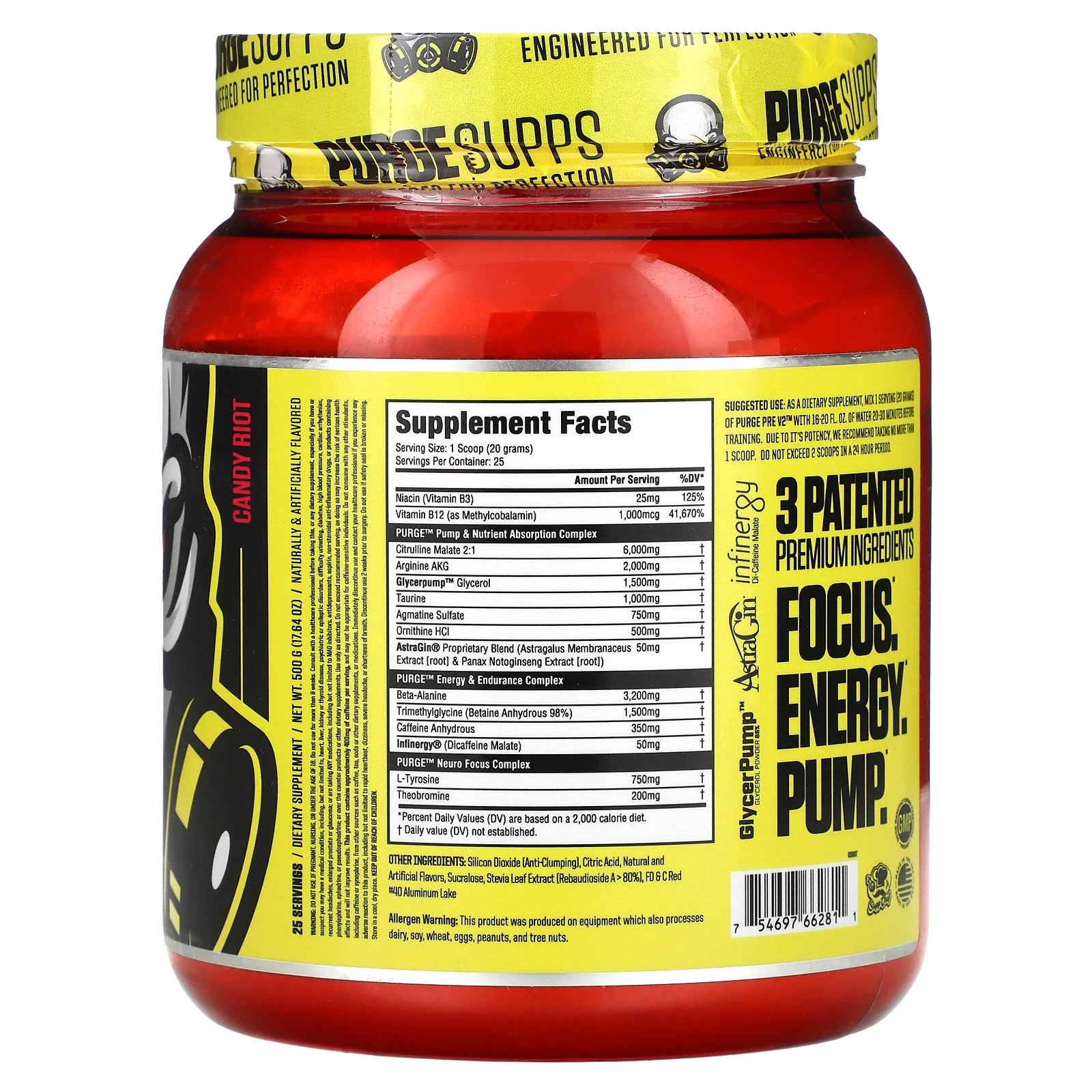 Pre V2, Pre-Workout Powerhouse, Candy Riot, 17.64 Oz (500 G)