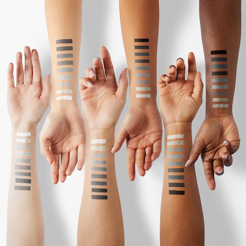 Black Smoky Eye Shadow Palette, DE’LANCI PANDA 9 Colors True Black Dark Grey Smokey Goth Makeup Pallet, 9 Soft Matte Shimmer High Pigmented Basic Black White Gray Shade for Halloween