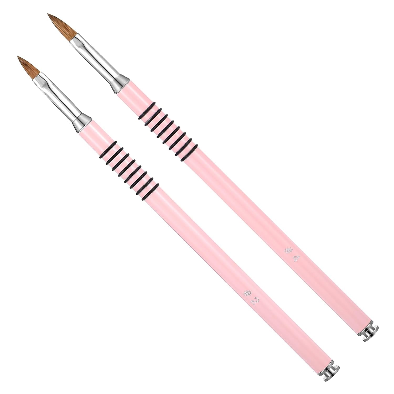 2 Packs Acrylic Nail Brush for Nails Art, Nail Art Brush Set Acrylic Kolinsky Nail Brush 3D Nail Art Flower Brush Acrylic Manicure Brush for Women Acrylic Application(Pink)
