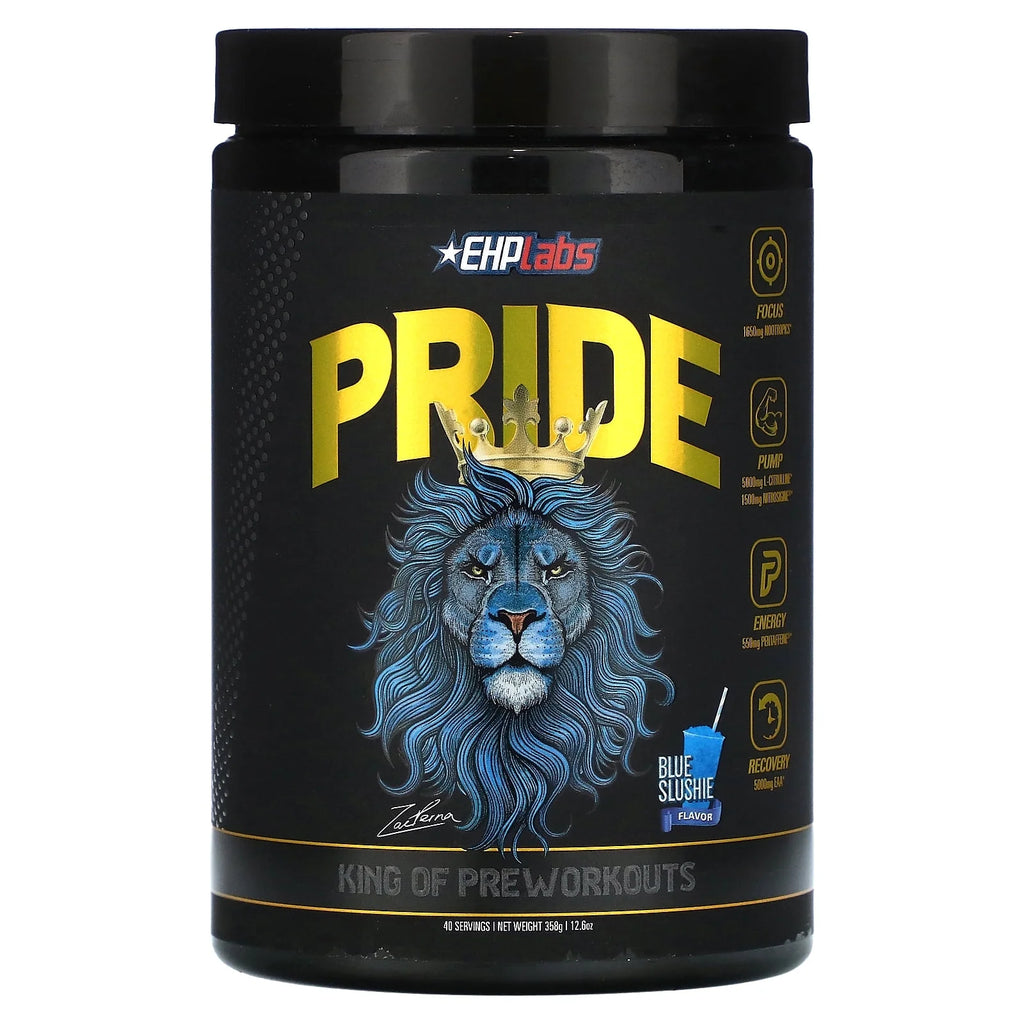 Pride Pre Workout Powder Energy Supplement - Sugar Free Preworkout for Men & Women, Energy Powder Boost Drink with BCAA - 280Mg of Caffeine - Blue Slushie (40 Servings)