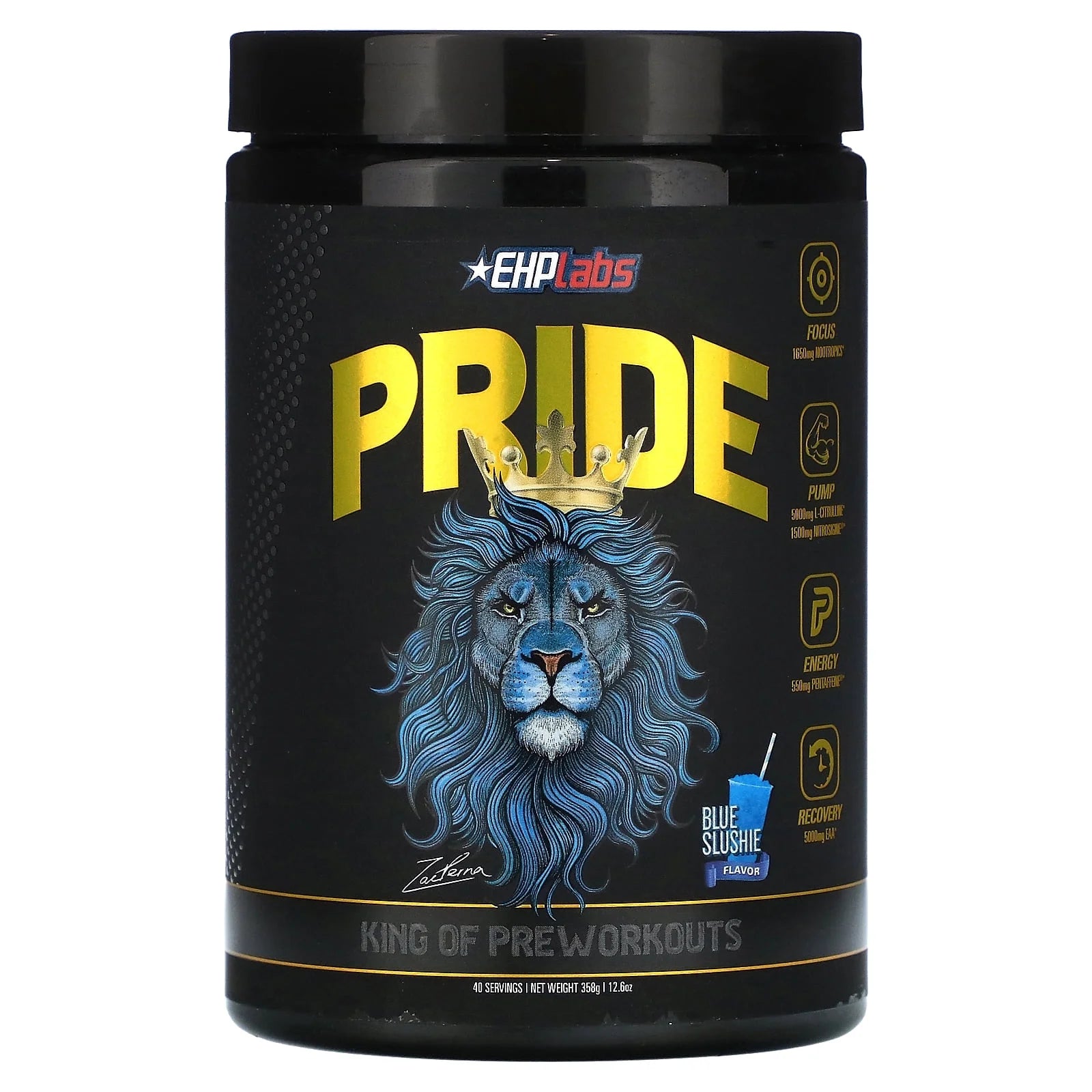Pride Pre Workout Powder Energy Supplement - Sugar Free Preworkout for Men & Women, Energy Powder Boost Drink with BCAA - 280Mg of Caffeine - Blue Slushie (40 Servings)