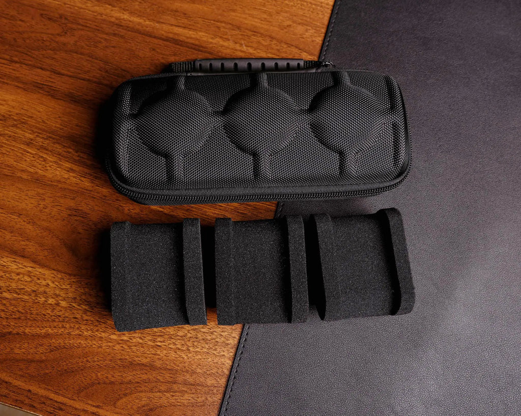 2/3/5 Slots Watch Travel Case,Hard Watch Roll, Travel Watch Organizer Case with Form-Fitting Pillow, Red Microfiber Lining