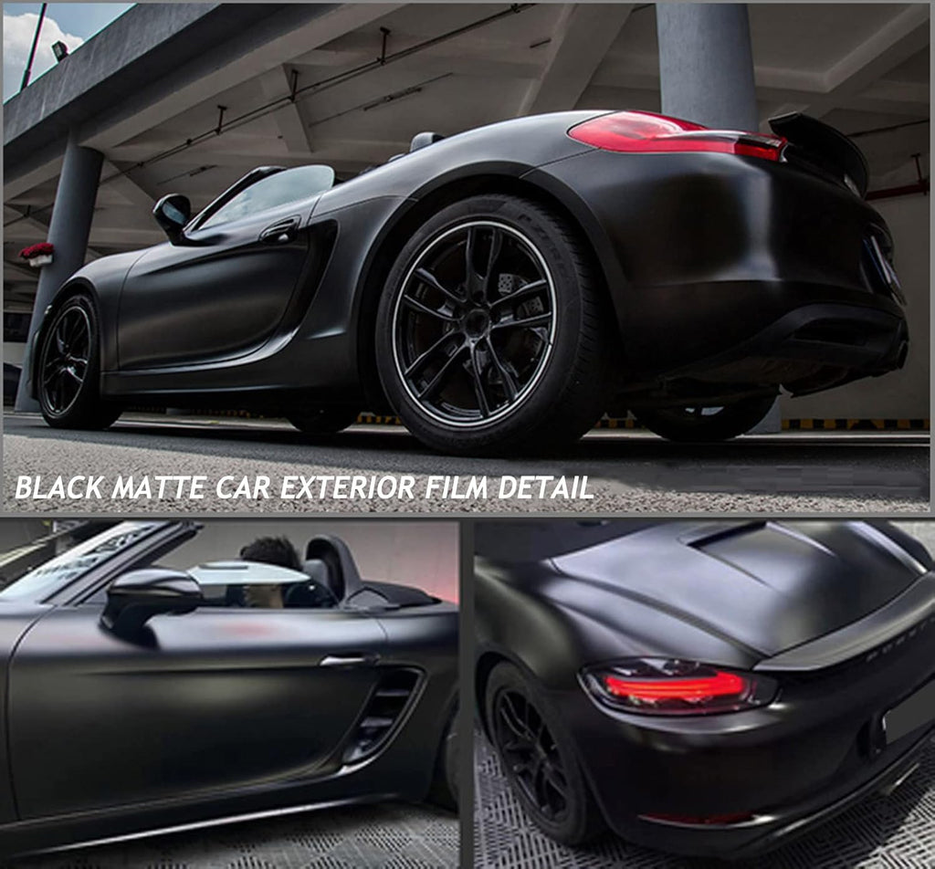 Matte Black Vinyl Wrap, Car Wrap Self Adhesive Film, Vinyl Wrap for Cars with Air Release Technology, Perfect for Cars DIY Exterior Interior Protection (1Ft X 10Ft)