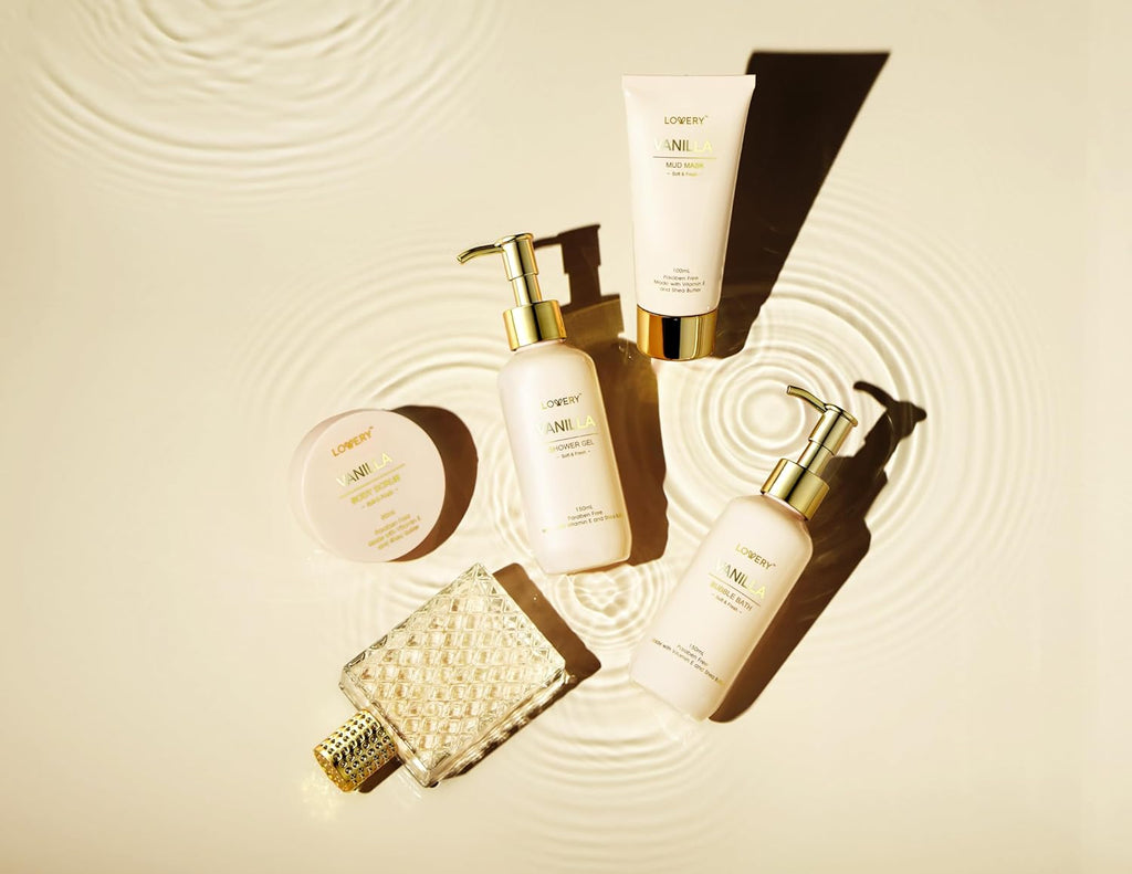 Gifts for Women, Vanilla Spa Gift Basket for Women - Self Care Kit Bath Set with Shower Gel, Bubble Bath, Perfume, Gua Sha, Jade Roller - Birthday Gift Set, Mom, Mother'S Day