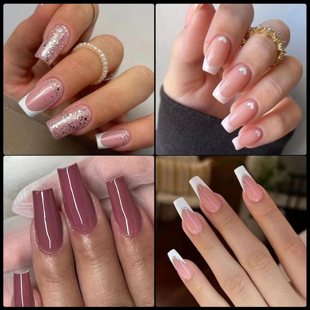 600Pcs Square Nail Tips, Medium Gel Nail Tips Square Clear Fake Nails Full Cover Acrylic Nails Tips for Nail Extensions Manicure Salon Home DIY