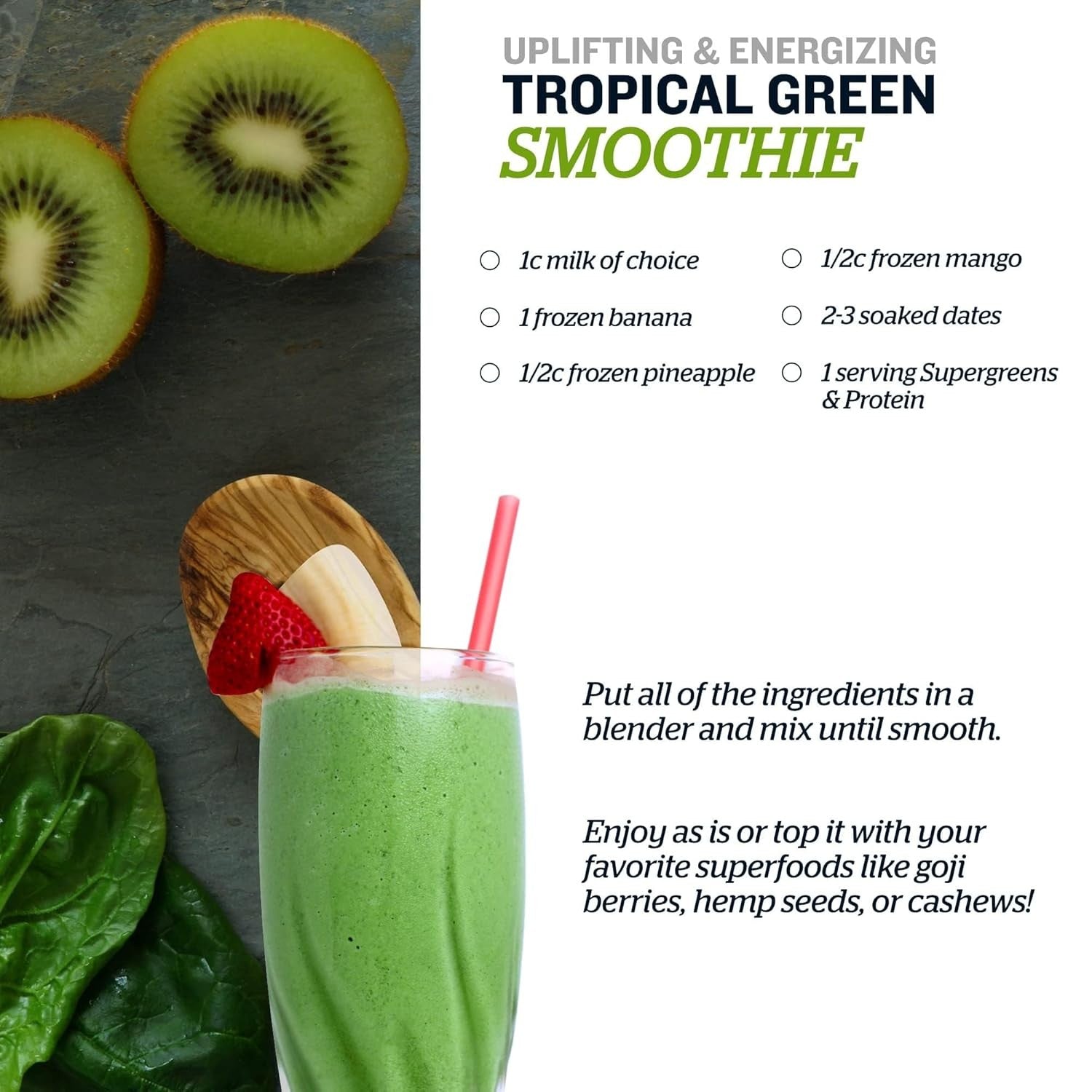 Sunfood Organic Supergreens & Protein - Greens Superfood Powder, Organic Protein