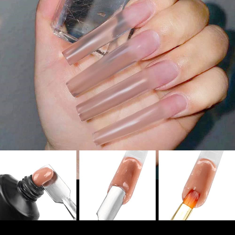 120PCS Nail Form C Curve U Shape Nail Gel Nail Tips Acrylic Nail Forms Clear Fake Nails12 Sizes with Scale