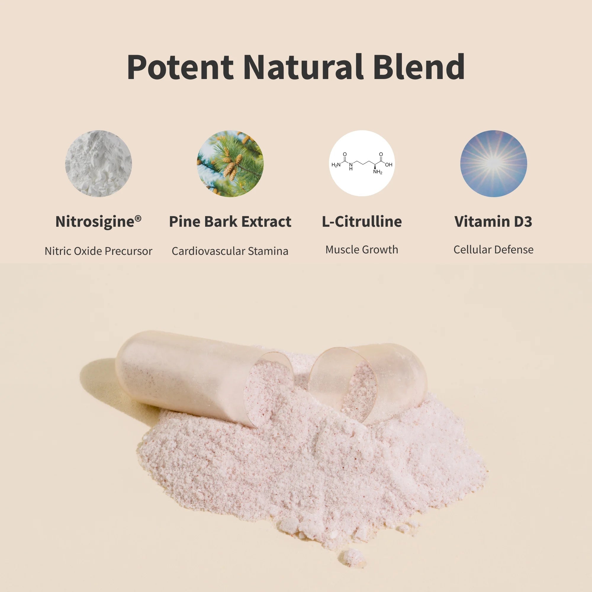 Nitric Oxide Booster - Growth & Building Powder, 90 Days Supply