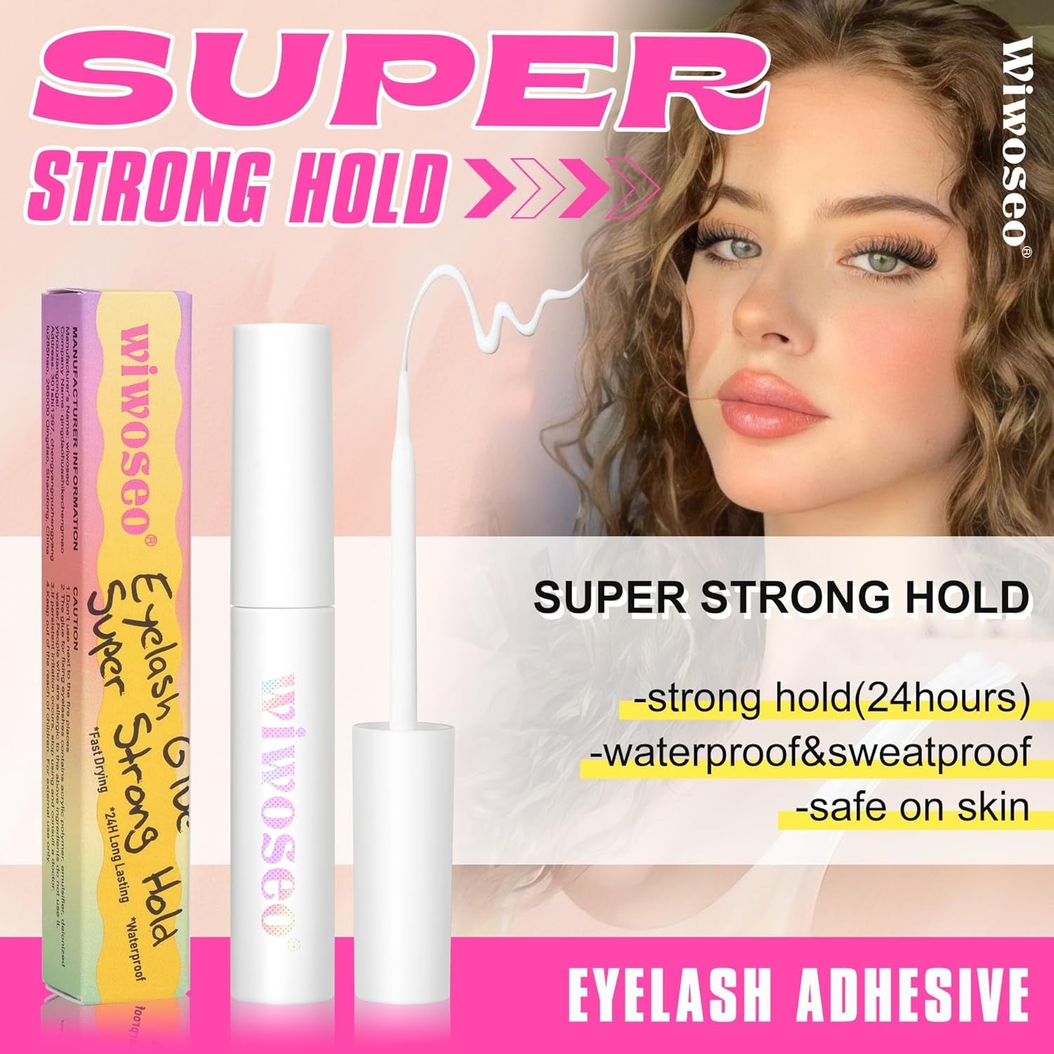 Wispy Lashes Natural Look False Eyelashes with Lash Glue Cat Eye Lashes Kit Lashes Extension with Eyelash Glue Short Lashes Pack, 7 Pairs with Clear Lash Glue by