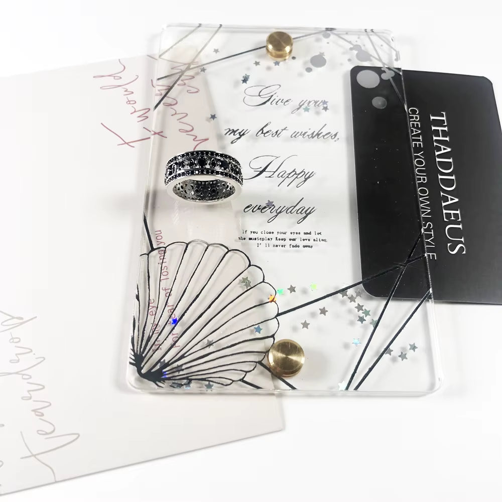 Black Ornament Ring Europe Style Vintage Jewerly for Girls Women Summer Brand New Gift in 925 Sterling Silver