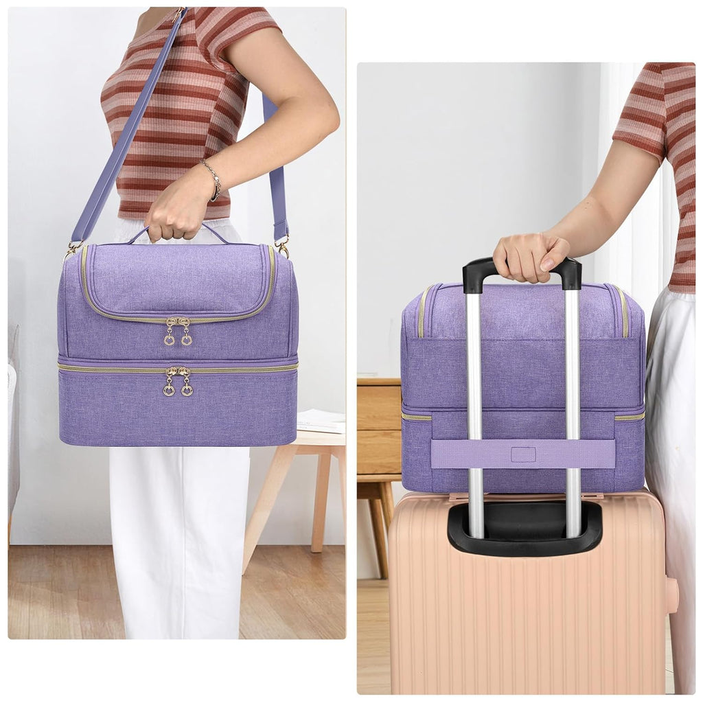 Nail Polish Organizer Case, Nail Supplies Storage Box Holds 45 Bottles Nail Polish & Nail Lamp, Travel Nail Tech Carrying Case, Nail Kit Bag for Nail Stuff & Manicure Tools