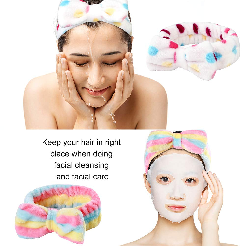 Stocking Stuffers for Teen Girls, 8 Pack Bow Spa Skincare Headband for Washing Face, Christmas Gifts Spa Party Favors Bulk Gifts for Teens Girls