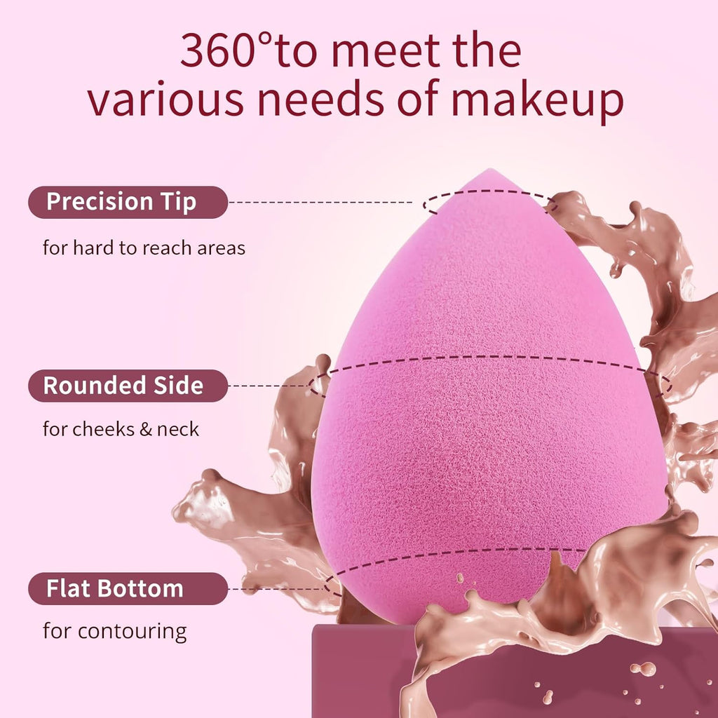 Super Soft Makeup Sponge Set of 6, Makeup Sponges for Foundation, Liquid, Cream and Powder, Pink Beauty Sponge for Blending, 0 Latex Blender