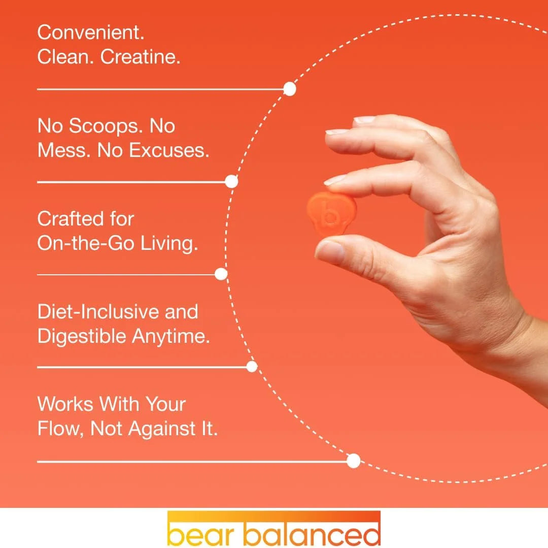 Creatine Gummies, Muscle Growth Support for Men and Women, Peach Mango, 90 Count