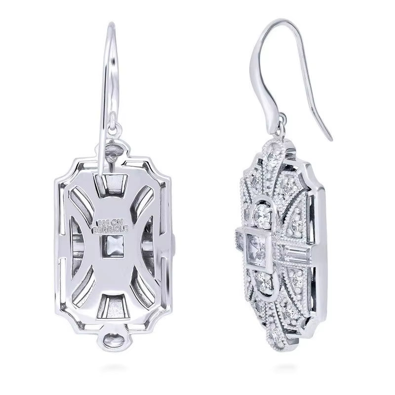 Fashion White Stone Art Style Necklace Earrings Jewerly Sets for Women Wedding Gifts