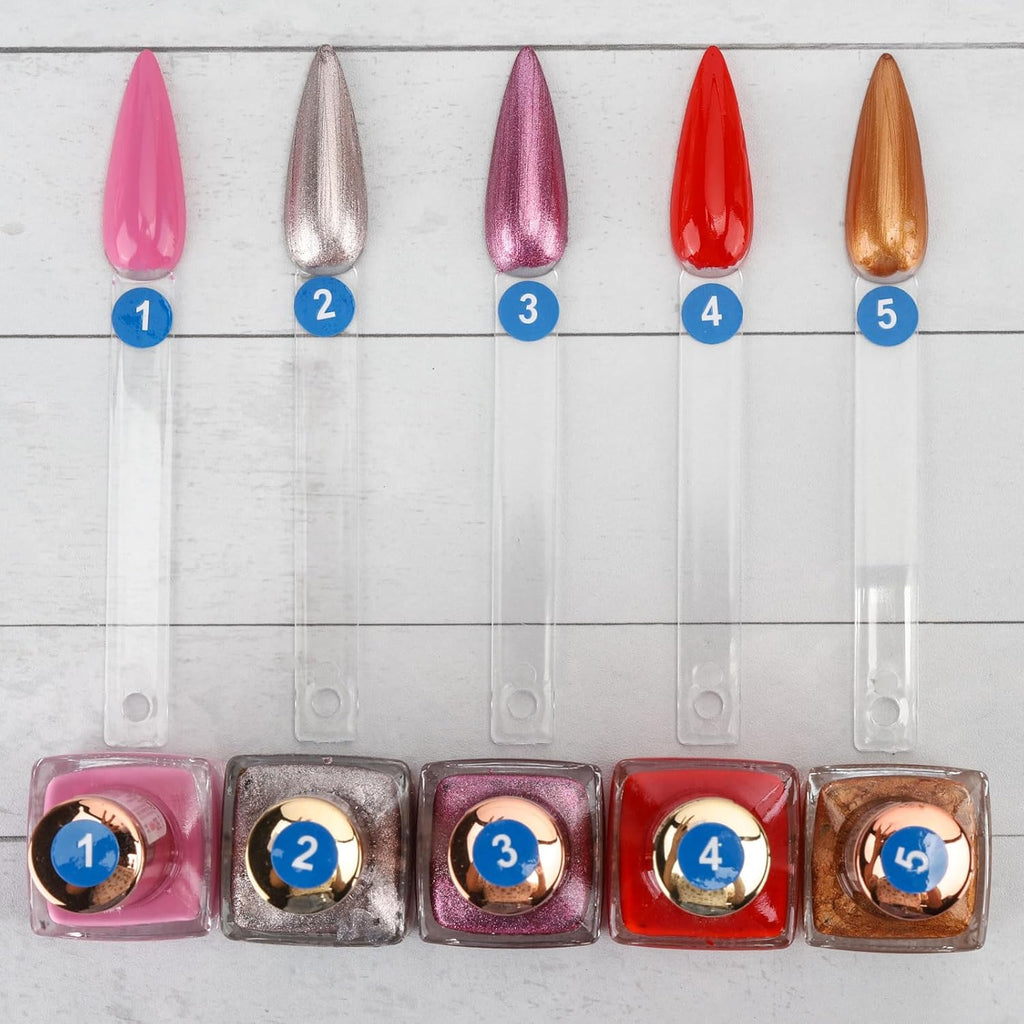 200 Pcs Clear Nail Swatch Sample Sticks with Ring and Number Stickers, Plastic Nail Swatches for Polish Color Display