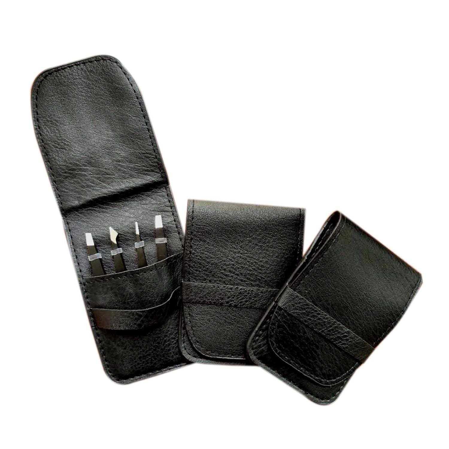 [4+1 Pieces] Tweezers Set with Travel Case, Great Precision Upgrade Professional Anti-Rust Alloy Tweezers for Women & Men Multi-Purpose as Eyebrows Facial Hair Ingrown Hair Removal