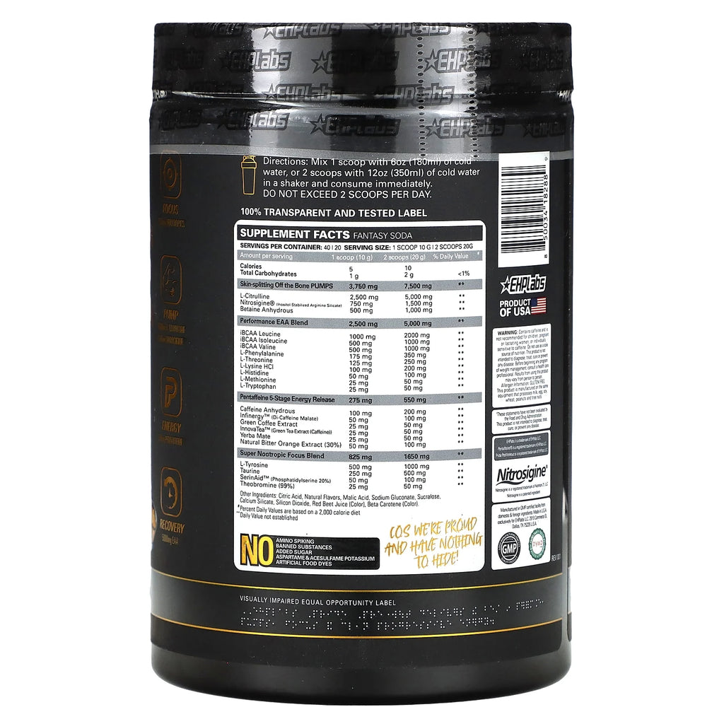 Pride Pre Workout Powder Energy Supplement - Sugar Free Preworkout for Men & Women, Energy Powder Boost Drink with BCAA - 280Mg of Caffeine - Fantasy Soda (40 Servings)