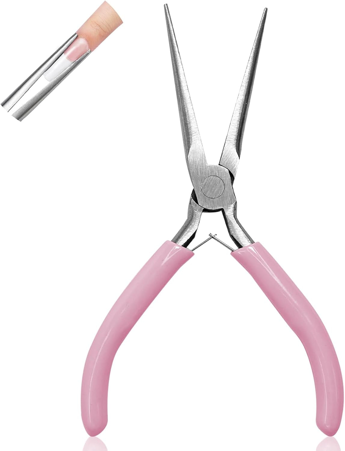 Acrylic UV Gel Tips Sculpture Tweezers Clip Nail Pincher Nipper Nail Form Kit Set, Stainless Steel Nail Shaping Tweezers C Curve Nail Art Tools for Manicure, Pedicure(Hj-Nat246)