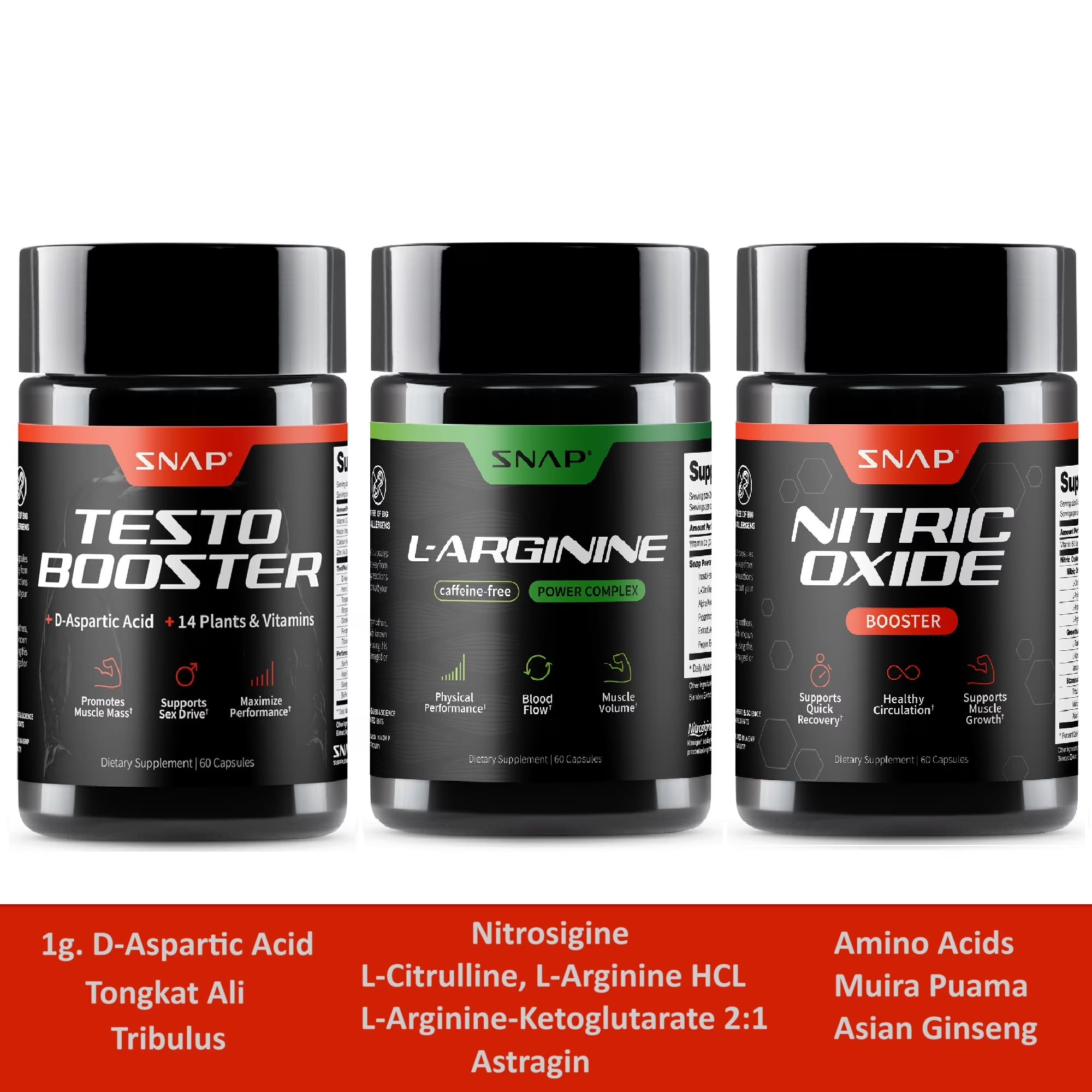 Nitric Oxide Booster - Growth & Building Powder, 90 Days Supply
