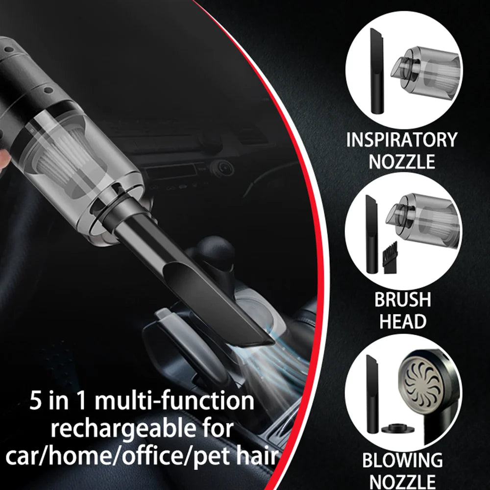 15000PA Compressed Air Dust Collector Handheld Vacuum Cordless High Power, Car Vacuum Cleaner Hairdryer Mini Portable