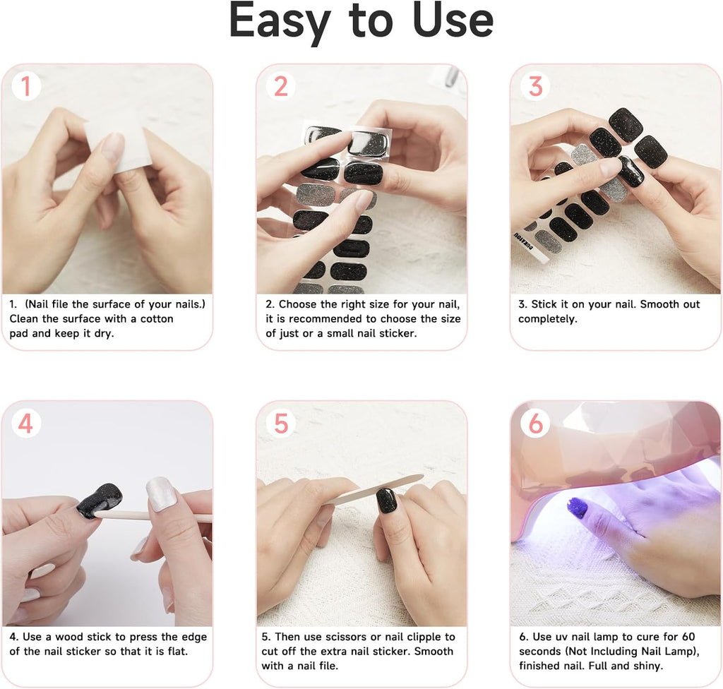 Semi Cured Gel Nail Strips, 28 Pcs Christmas Tree Snowflake Gel Nail Stickers Full Nail Wraps for Women, Long Lasting UV Light Needed, Winter Holiday