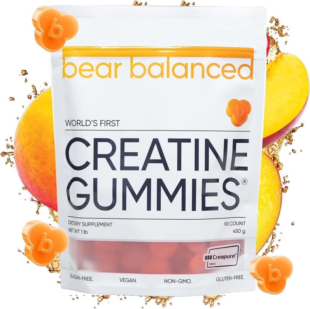 Creatine Gummies, Muscle Growth Support for Men and Women, Peach Mango, 90 Count